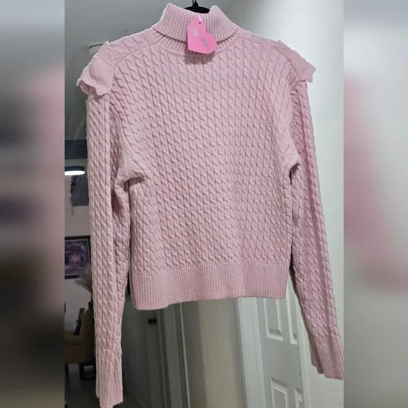 Sugar Thrillz Light Pink Ruffle Sweater - Picture 2 of 5
